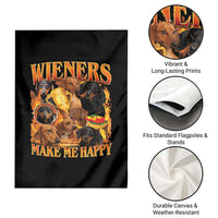 Funny Wiener Dog Garden Flag Vintage Bootleg Gift For Dachshund Lover - Wonder Print Shop