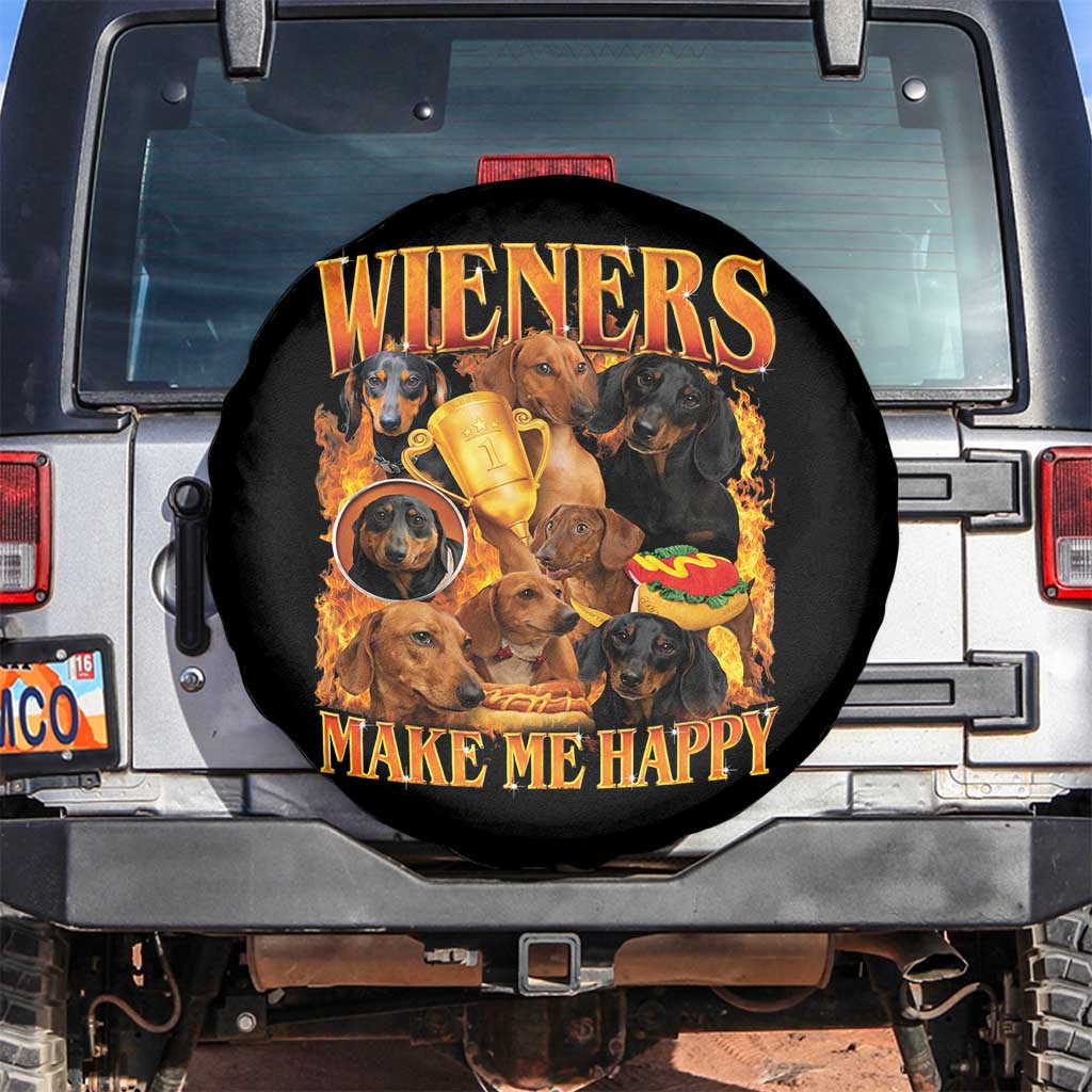 Funny Wiener Dog Spare Tire Cover Vintage Bootleg Gift For Dachshund Lover - Wonder Print Shop