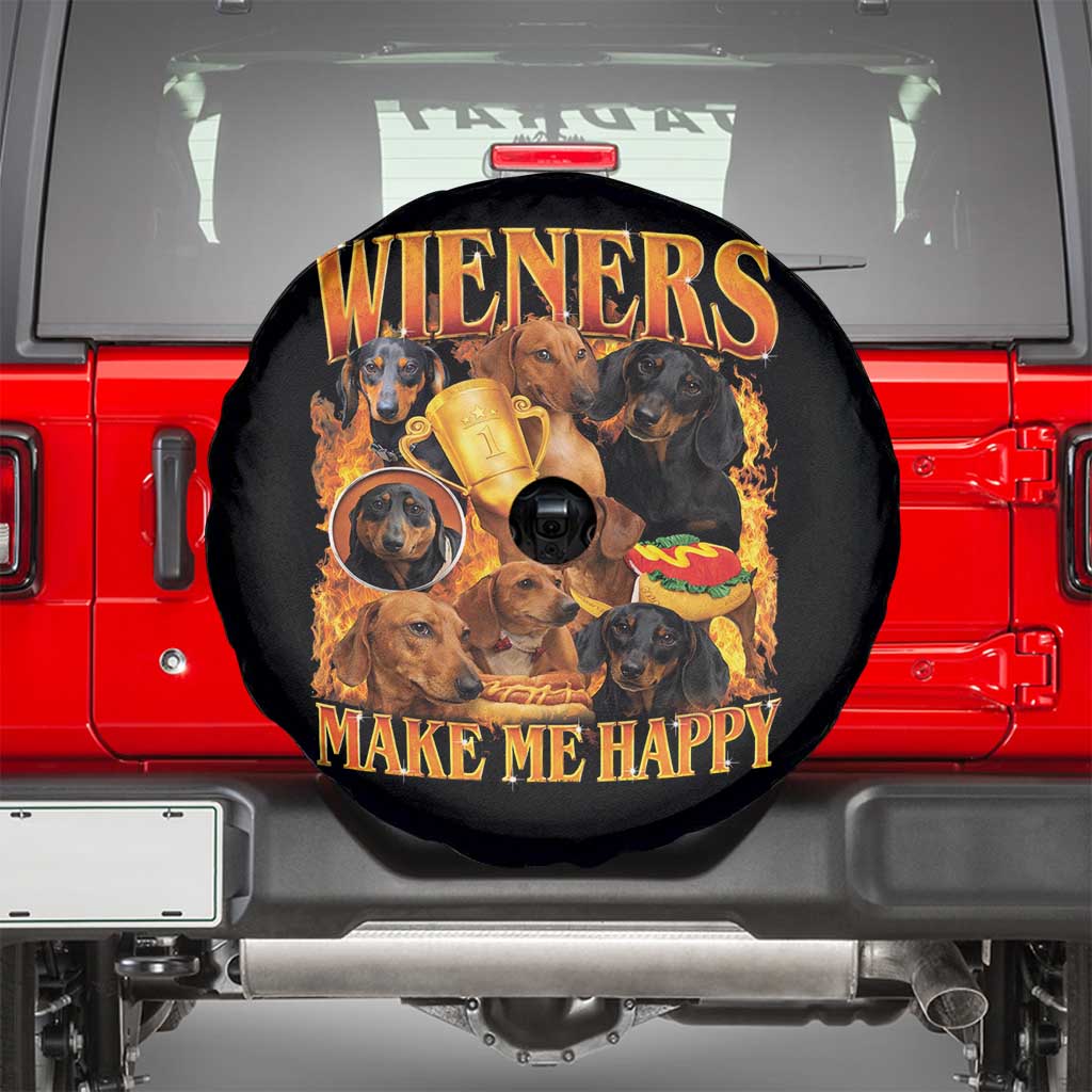 Funny Wiener Dog Spare Tire Cover Vintage Bootleg Gift For Dachshund Lover - Wonder Print Shop