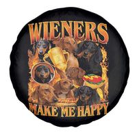 Funny Wiener Dog Spare Tire Cover Vintage Bootleg Gift For Dachshund Lover - Wonder Print Shop