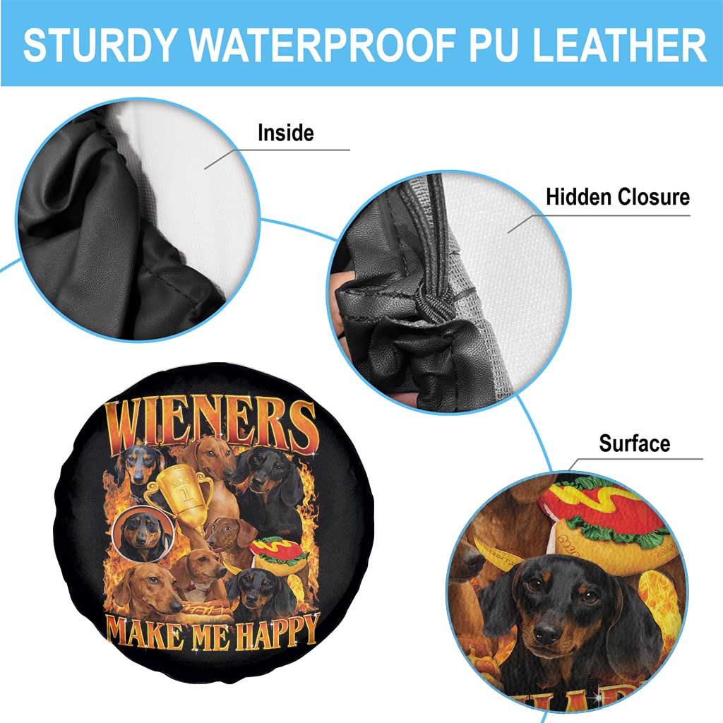 Funny Wiener Dog Spare Tire Cover Vintage Bootleg Gift For Dachshund Lover - Wonder Print Shop