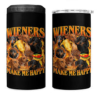 Funny Wiener Dog 4 in 1 Can Cooler Tumbler Vintage Bootleg Gift For Dachshund Lover - Wonder Print Shop
