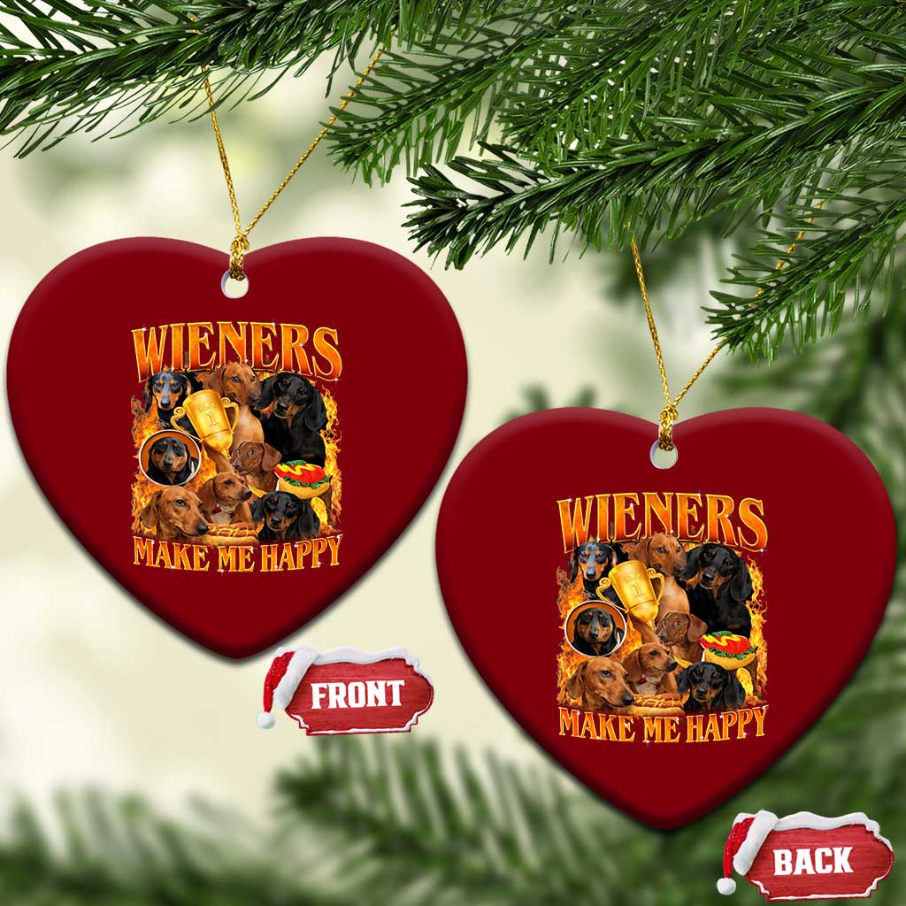 Funny Wiener Dog Ceramic Ornament Vintage Bootleg Gift For Dachshund Lover - Wonder Print Shop
