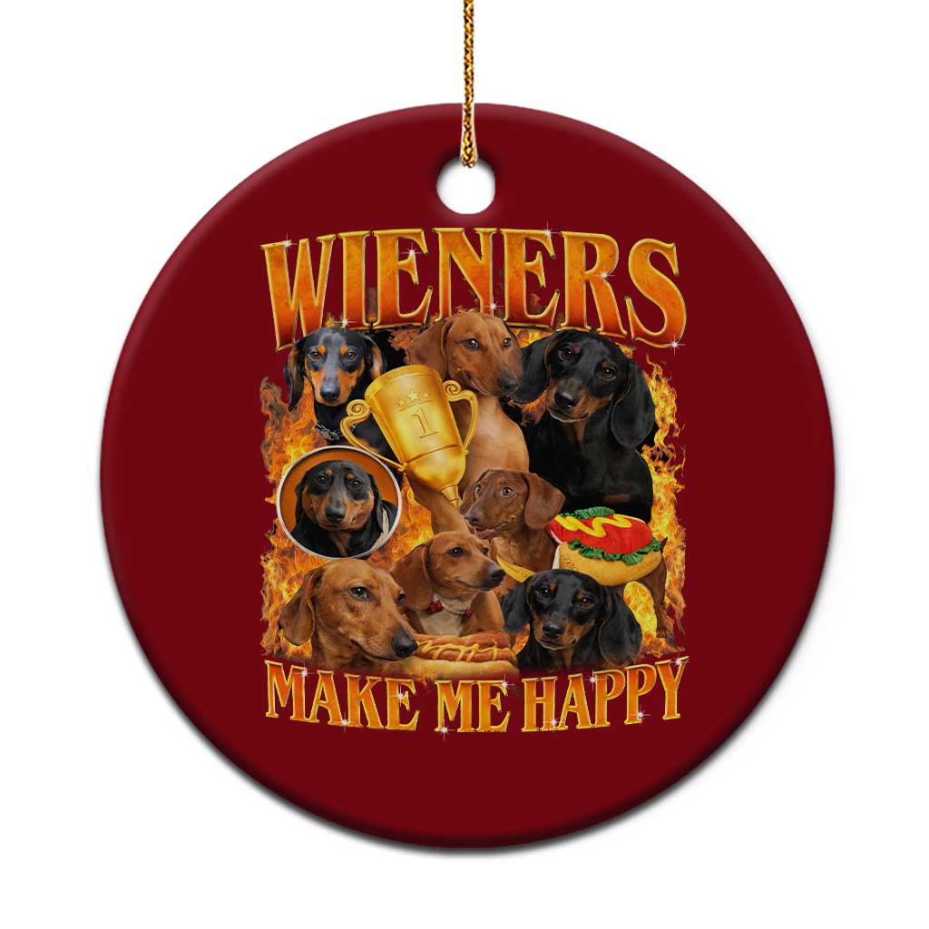 Funny Wiener Dog Ceramic Ornament Vintage Bootleg Gift For Dachshund Lover - Wonder Print Shop