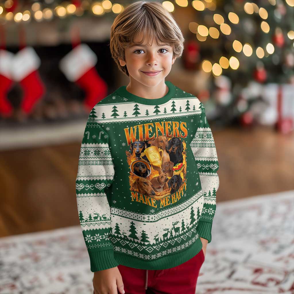 Funny Wiener Dog Ugly Christmas Sweater Vintage Bootleg Gift For Dachshund Lover - Wonder Print Shop