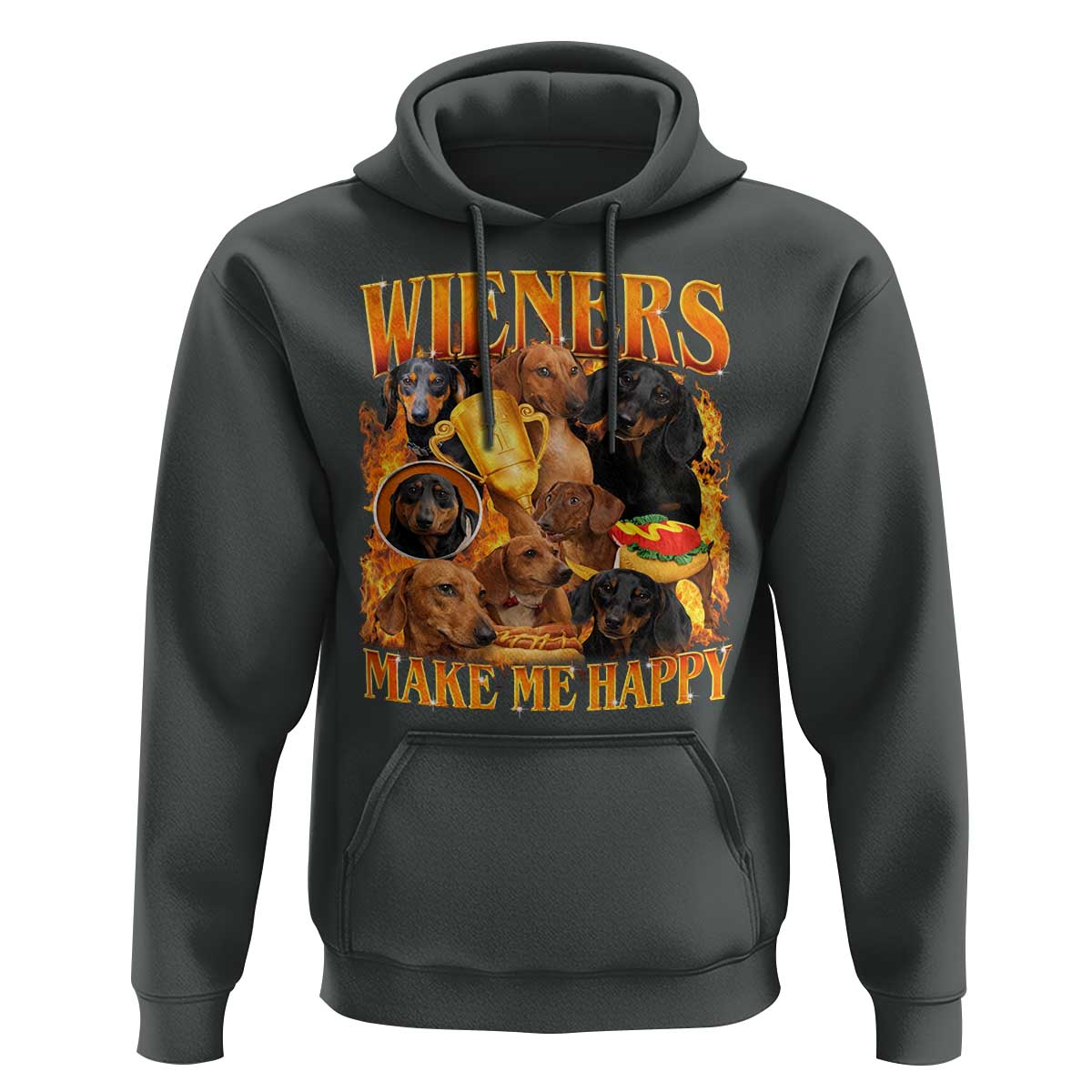 Funny Wiener Dog Hoodie Vintage Bootleg Gift For Dachshund Lover - Wonder Print Shop