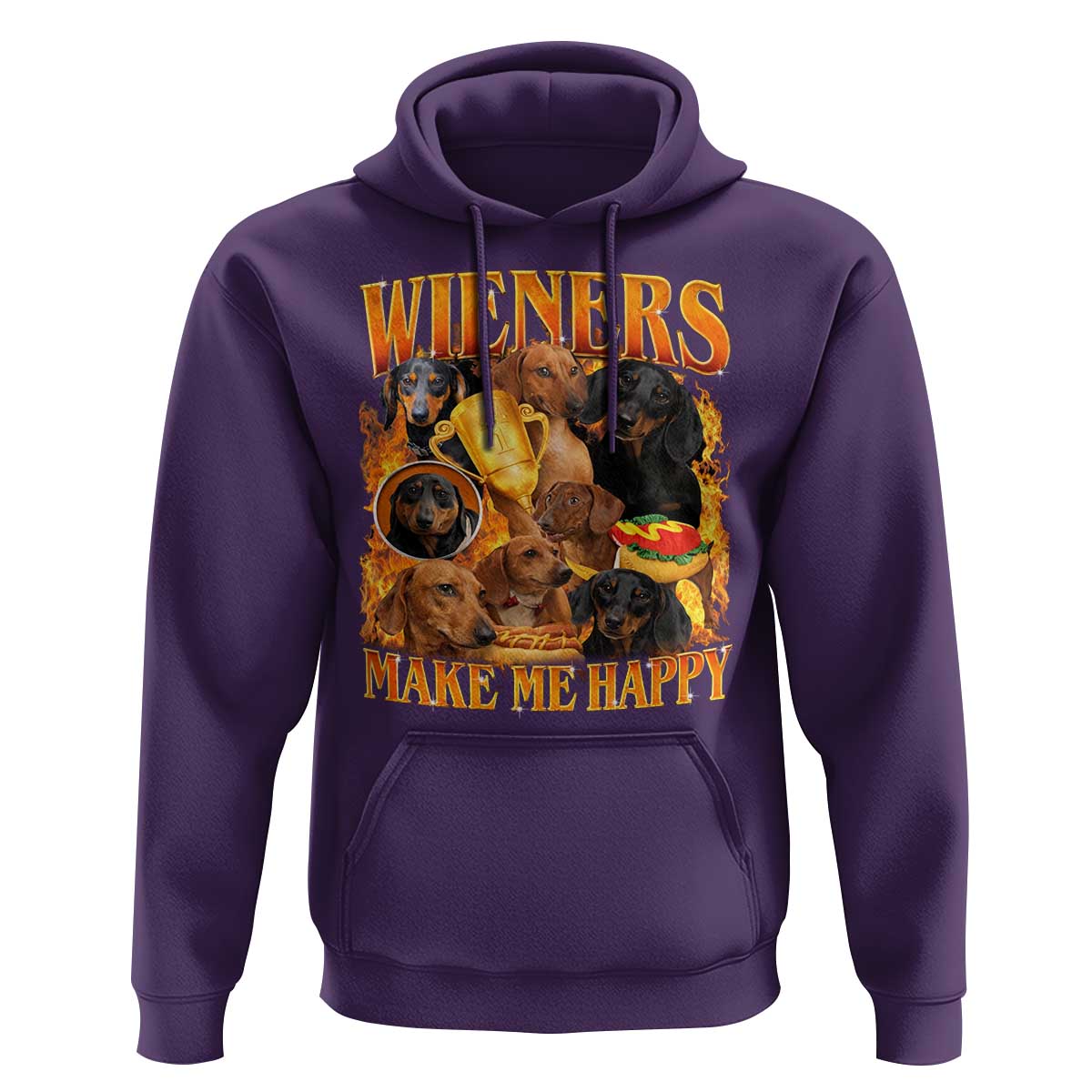 Funny Wiener Dog Hoodie Vintage Bootleg Gift For Dachshund Lover - Wonder Print Shop