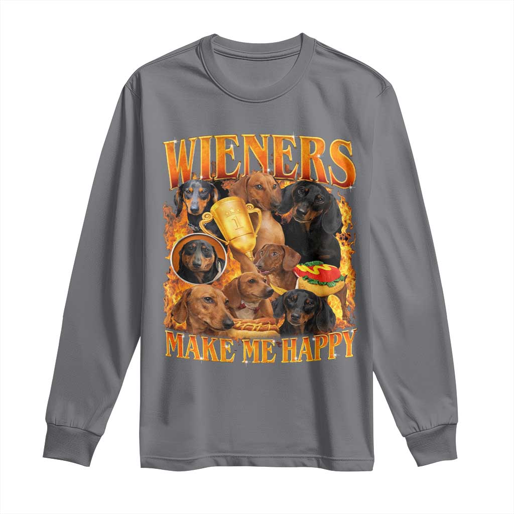 Funny Wiener Dog Long Sleeve Shirt Vintage Bootleg Gift For Dachshund Lover - Wonder Print Shop