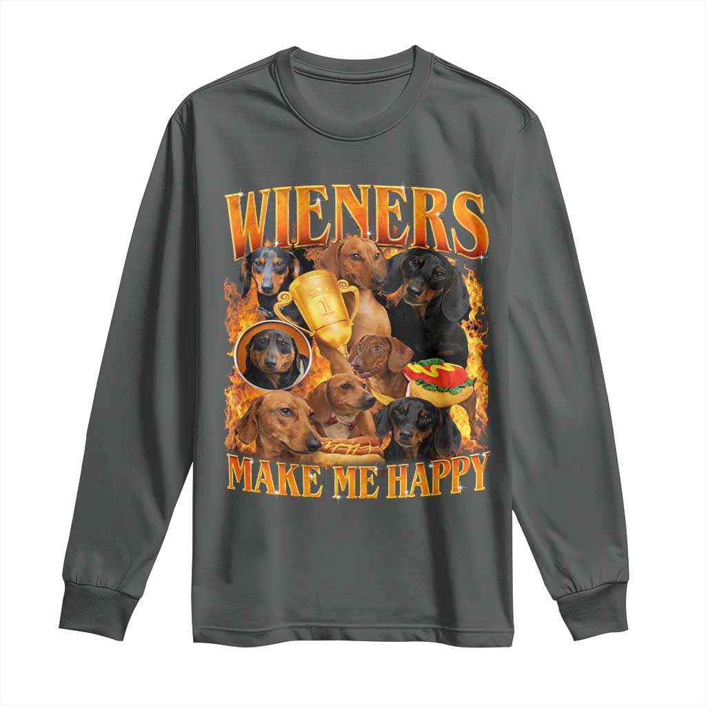 Funny Wiener Dog Long Sleeve Shirt Vintage Bootleg Gift For Dachshund Lover - Wonder Print Shop