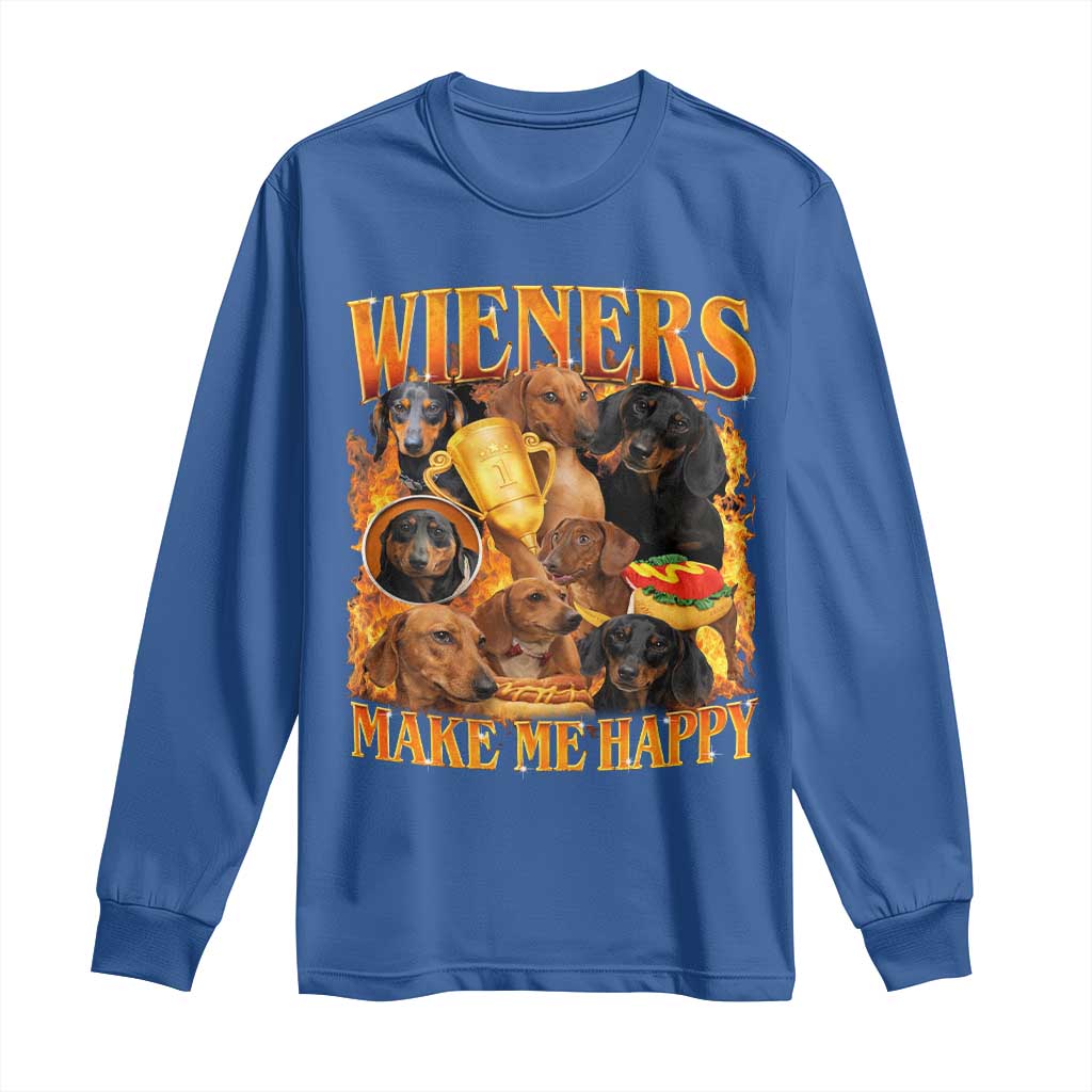 Funny Wiener Dog Long Sleeve Shirt Vintage Bootleg Gift For Dachshund Lover - Wonder Print Shop