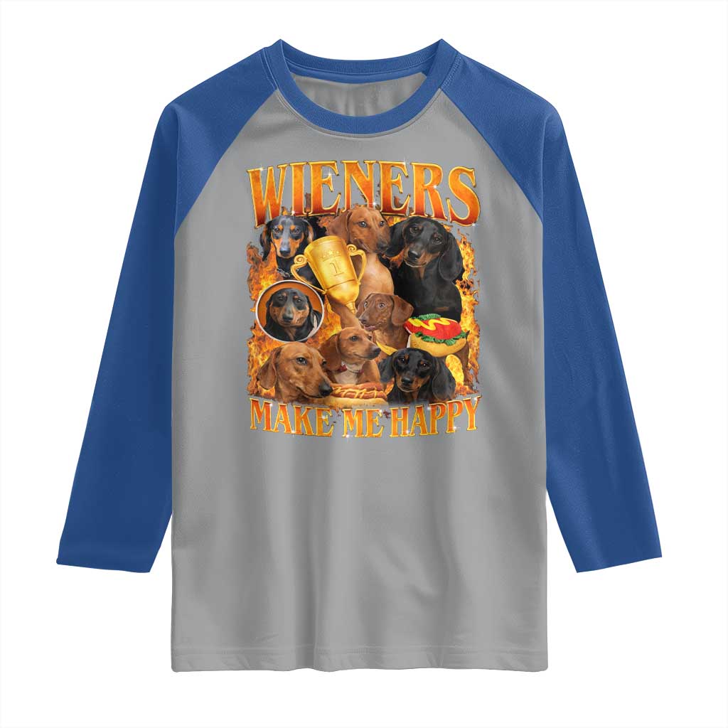 Funny Wiener Dog Raglan Shirt Vintage Bootleg Gift For Dachshund Lover - Wonder Print Shop