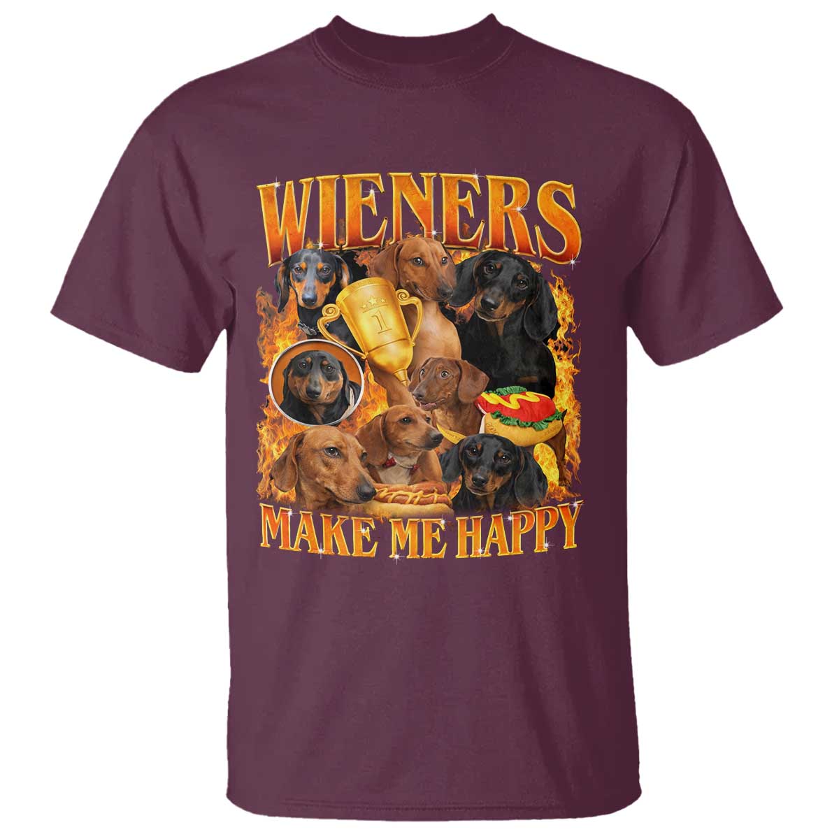 Funny Wiener Dog T Shirt Vintage Bootleg Gift For Dachshund Lover - Wonder Print Shop
