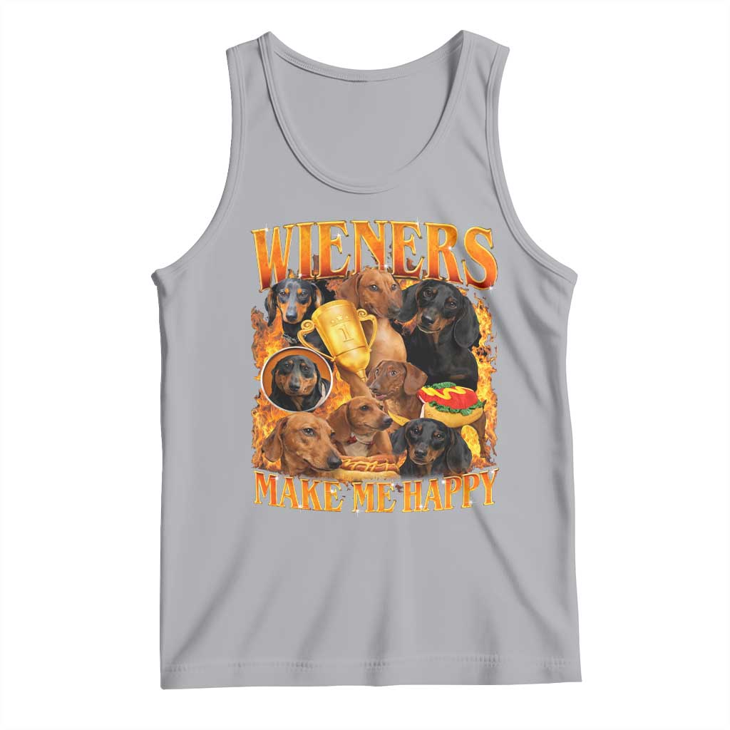 Funny Wiener Dog Tank Top Vintage Bootleg Gift For Dachshund Lover - Wonder Print Shop