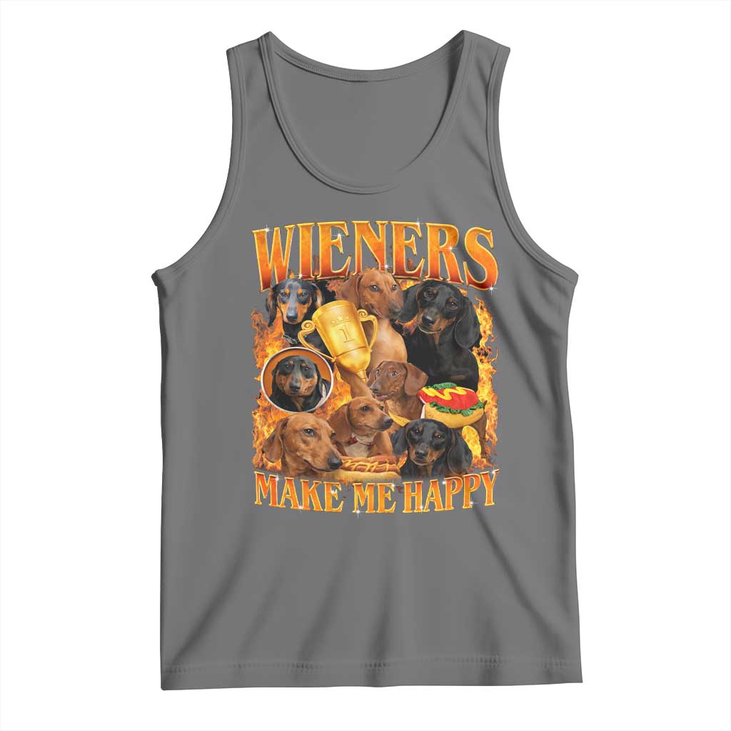 Funny Wiener Dog Tank Top Vintage Bootleg Gift For Dachshund Lover - Wonder Print Shop