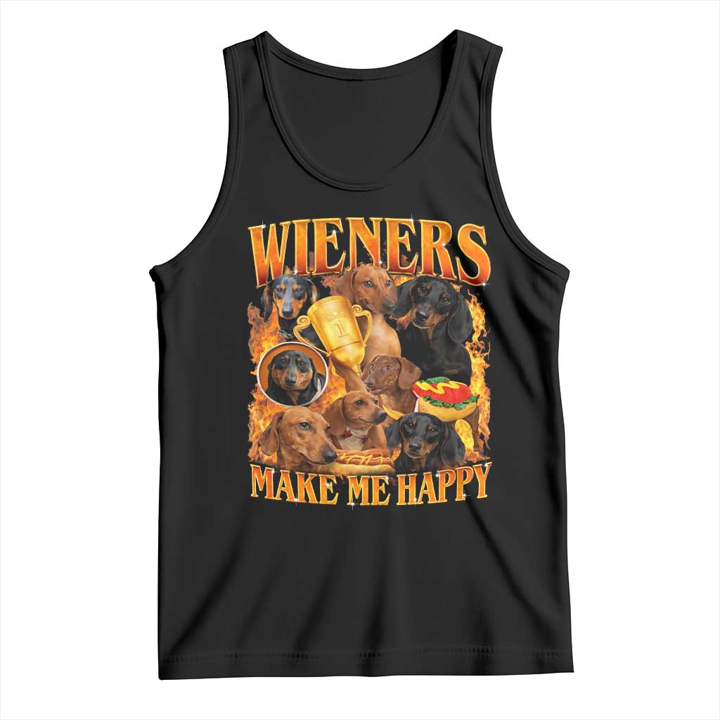 Funny Wiener Dog Tank Top Vintage Bootleg Gift For Dachshund Lover - Wonder Print Shop