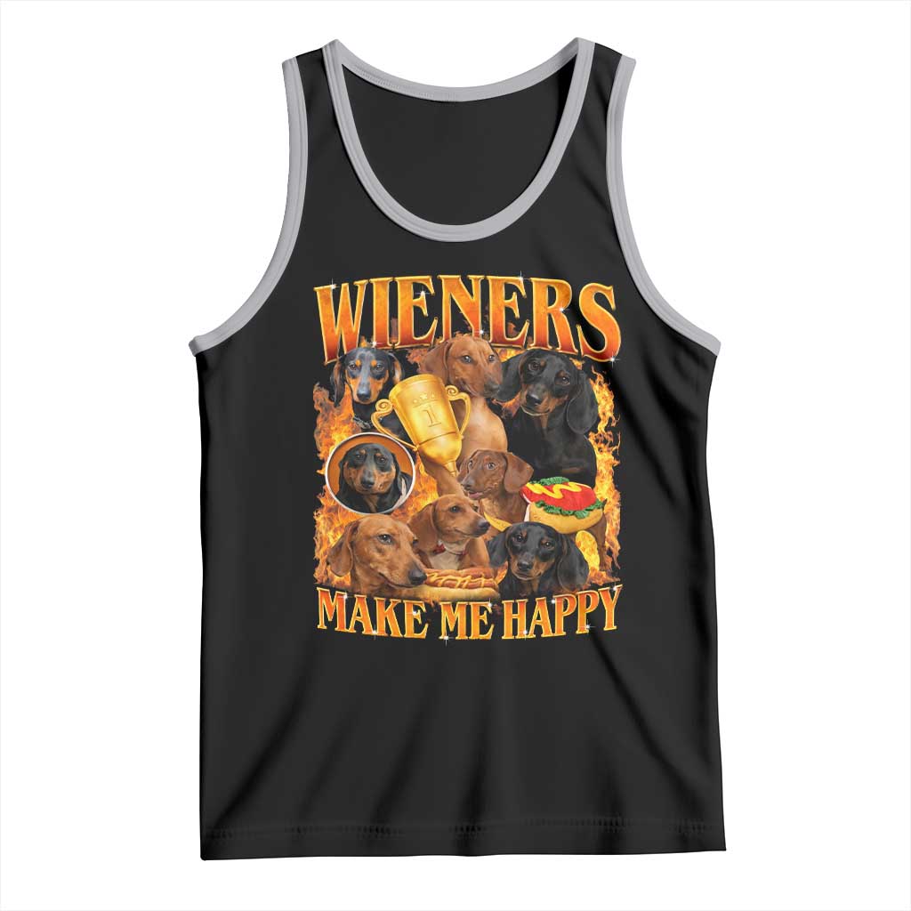 Funny Wiener Dog Tank Top Vintage Bootleg Gift For Dachshund Lover - Wonder Print Shop