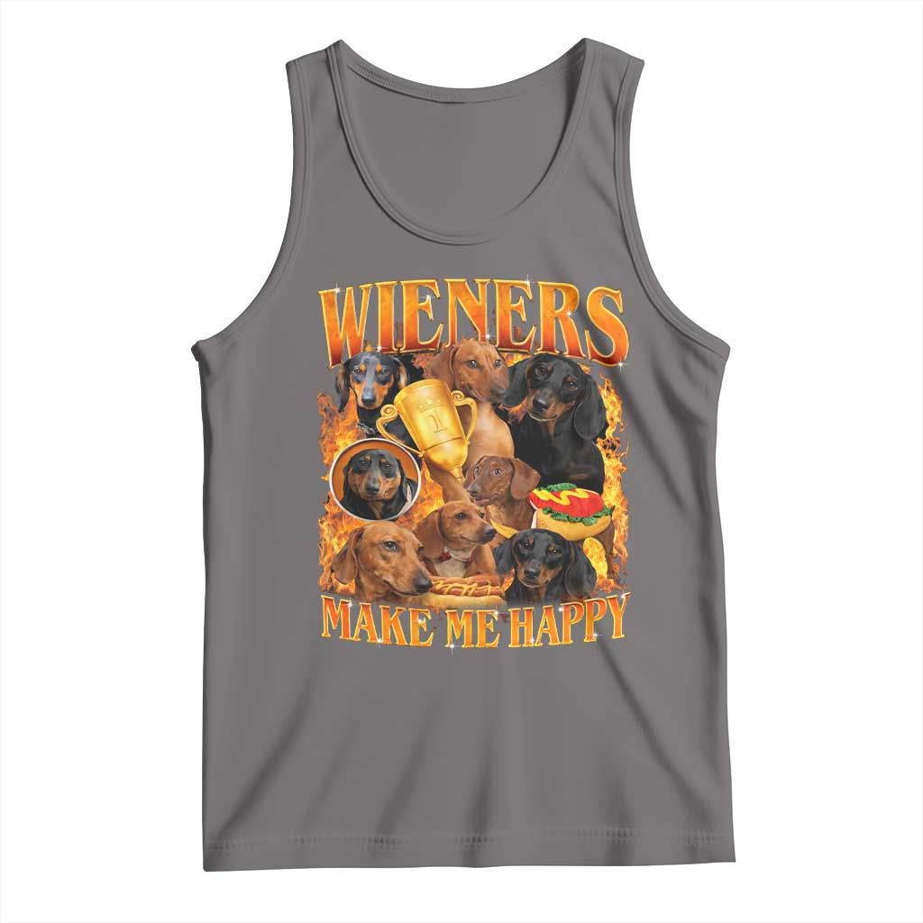 Funny Wiener Dog Tank Top Vintage Bootleg Gift For Dachshund Lover - Wonder Print Shop