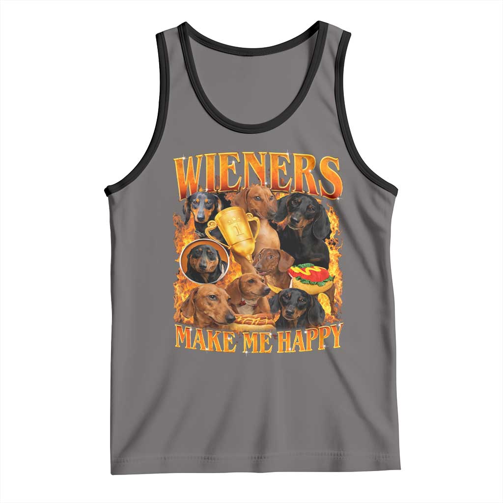 Funny Wiener Dog Tank Top Vintage Bootleg Gift For Dachshund Lover - Wonder Print Shop