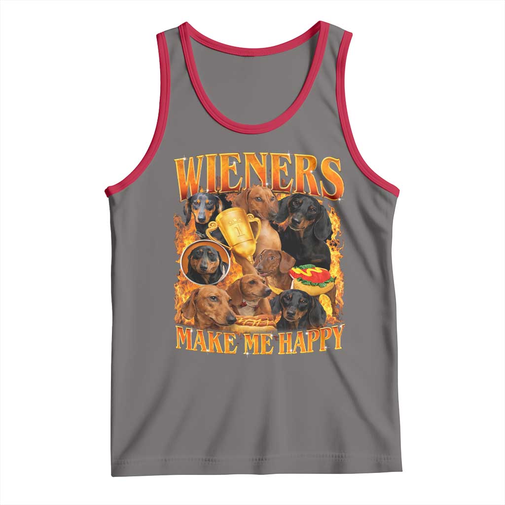 Funny Wiener Dog Tank Top Vintage Bootleg Gift For Dachshund Lover - Wonder Print Shop