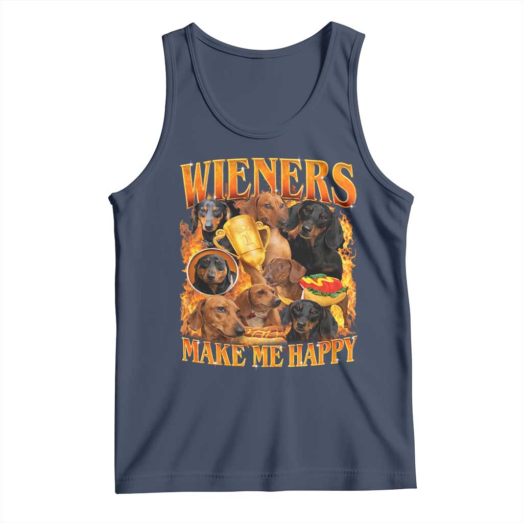 Funny Wiener Dog Tank Top Vintage Bootleg Gift For Dachshund Lover - Wonder Print Shop