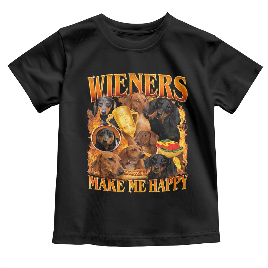 Funny Wiener Dog Toddler T Shirt Vintage Bootleg Gift For Dachshund Lover - Wonder Print Shop