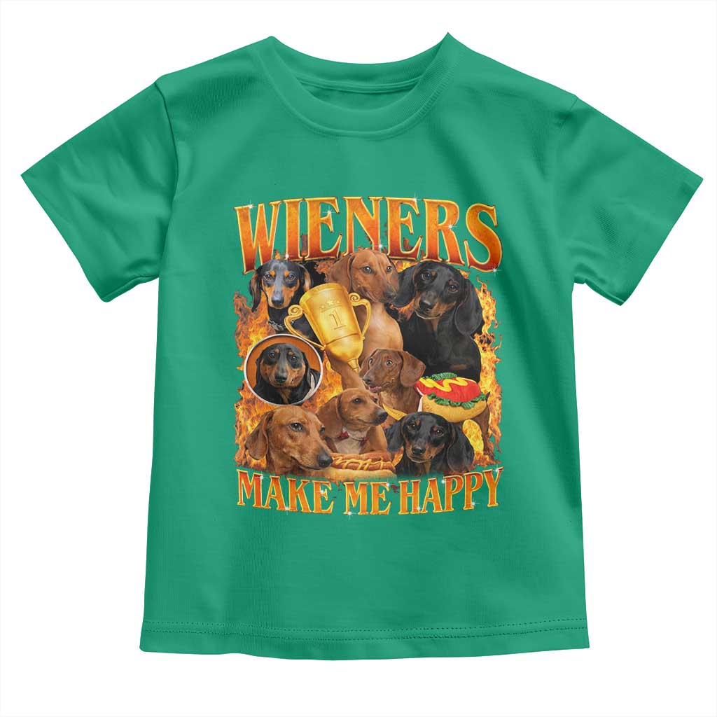 Funny Wiener Dog Toddler T Shirt Vintage Bootleg Gift For Dachshund Lover - Wonder Print Shop
