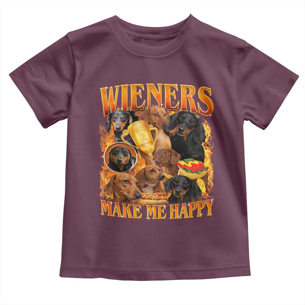 Funny Wiener Dog Toddler T Shirt Vintage Bootleg Gift For Dachshund Lover - Wonder Print Shop
