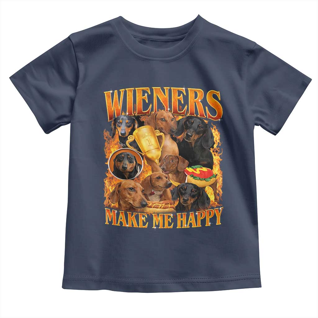 Funny Wiener Dog Toddler T Shirt Vintage Bootleg Gift For Dachshund Lover - Wonder Print Shop