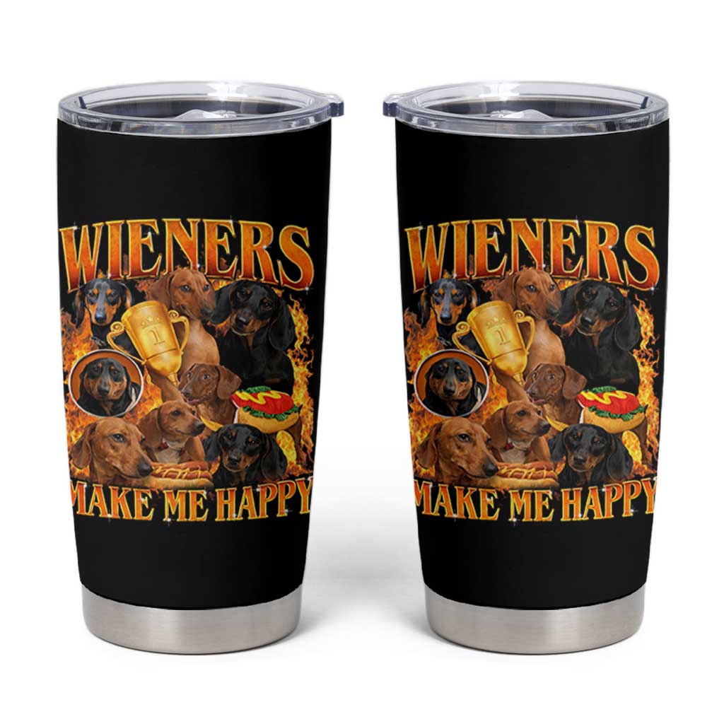 Funny Wiener Dog Tumbler Cup Vintage Bootleg Gift For Dachshund Lover - Wonder Print Shop