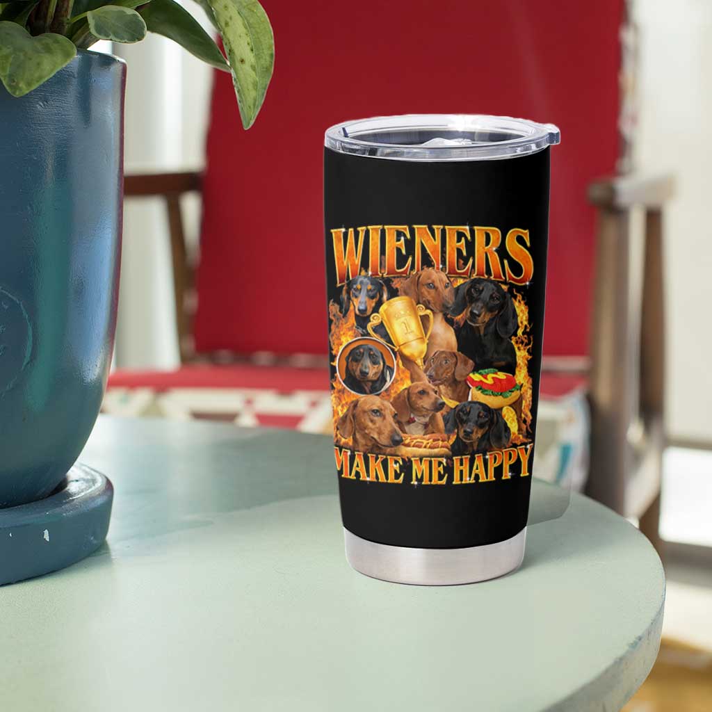 Funny Wiener Dog Tumbler Cup Vintage Bootleg Gift For Dachshund Lover - Wonder Print Shop