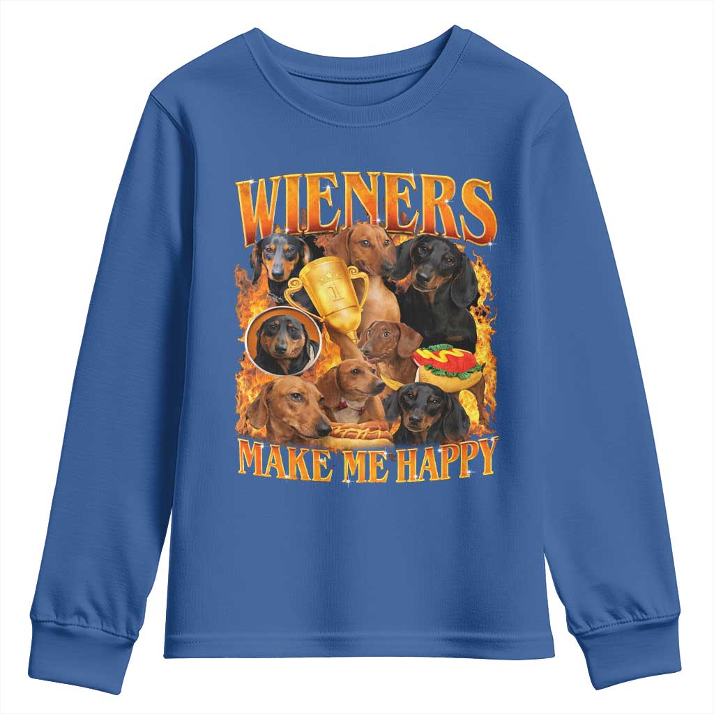 Funny Wiener Dog Youth Sweatshirt Vintage Bootleg Gift For Dachshund Lover - Wonder Print Shop