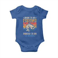 Born to Go Fishing Forced School Baby Onesie Funny Fishing Fisherman Kids Boys - Wonder Print Shop