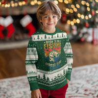 Born to Go Fishing Forced School Ugly Christmas Sweater Funny Fishing Fisherman Kids Boys - Wonder Print Shop