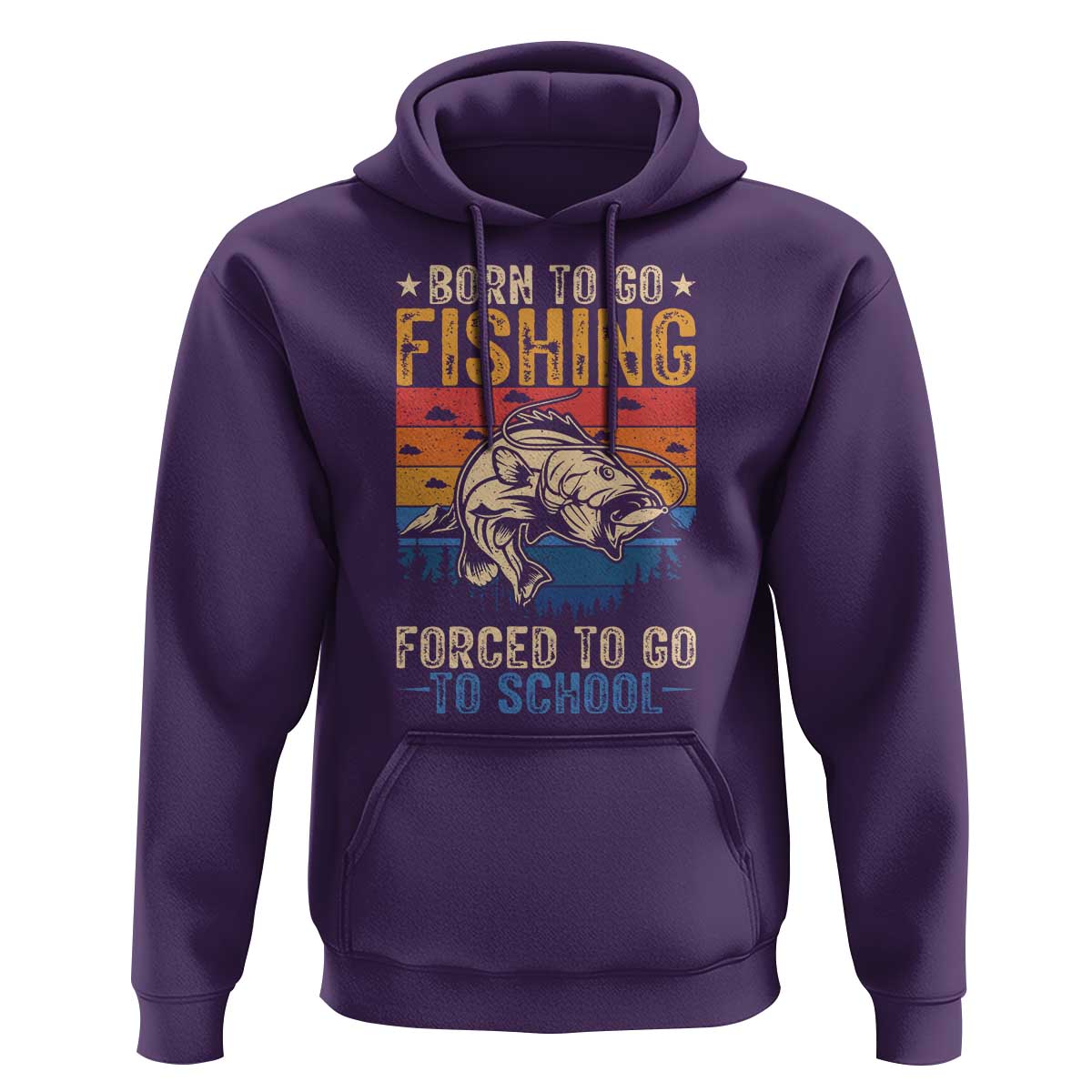 Born to Go Fishing Forced School Hoodie Funny Fishing Fisherman Kids Boys - Wonder Print Shop