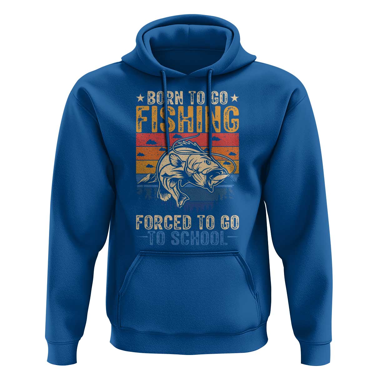 Born to Go Fishing Forced School Hoodie Funny Fishing Fisherman Kids Boys - Wonder Print Shop