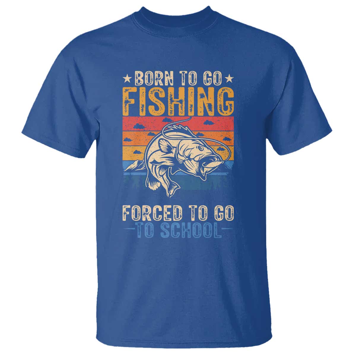 Born to Go Fishing Forced School T Shirt Funny Fishing Fisherman Kids Boys - Wonder Print Shop