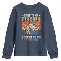 Born to Go Fishing Forced School Youth Sweatshirt Funny Fishing Fisherman Kids Boys - Wonder Print Shop