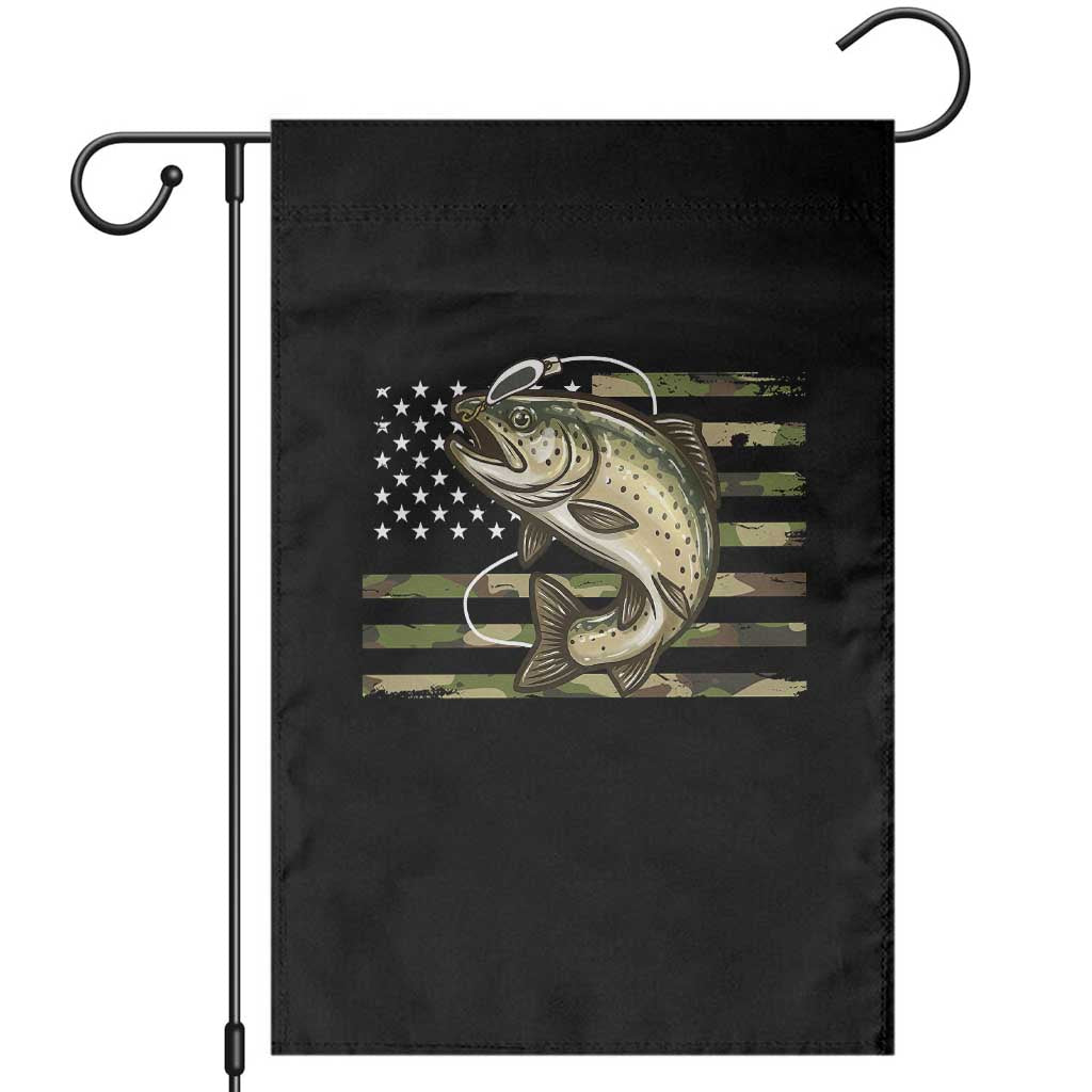 Camo Bass Fishing Garden Flag Patriotic US Flag Fisherman - Wonder Print Shop