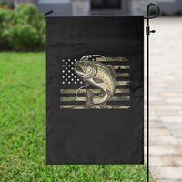 Camo Bass Fishing Garden Flag Patriotic US Flag Fisherman - Wonder Print Shop