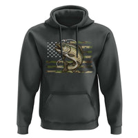 Camo Bass Fishing Hoodie Patriotic US Flag Fisherman - Wonder Print Shop