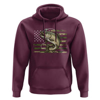 Camo Bass Fishing Hoodie Patriotic US Flag Fisherman - Wonder Print Shop