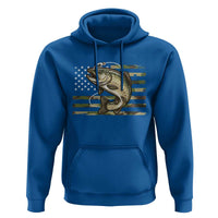 Camo Bass Fishing Hoodie Patriotic US Flag Fisherman - Wonder Print Shop