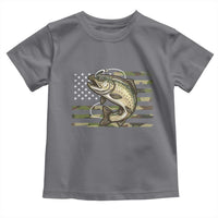 Camo Bass Fishing Toddler T Shirt Patriotic US Flag Fisherman - Wonder Print Shop