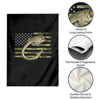 Camo Fish Hook Fishing Garden Flag Patriotic US Flag Fisherman Camouflage Bass Fishing - Wonder Print Shop