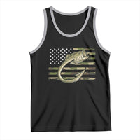 Camo Fish Hook Fishing Tank Top Patriotic US Flag Fisherman Camouflage Bass Fishing - Wonder Print Shop
