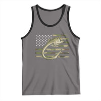 Camo Fish Hook Fishing Tank Top Patriotic US Flag Fisherman Camouflage Bass Fishing - Wonder Print Shop
