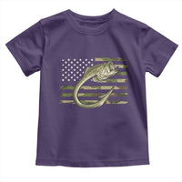 Camo Fish Hook Fishing Toddler T Shirt Patriotic US Flag Fisherman Camouflage Bass Fishing - Wonder Print Shop