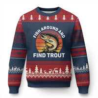 Fish Around and Find Trout Ugly Christmas Sweater Fish Men's Funny Fishing Gifts Fathers Day