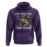 Fish Around and Find Trout Hoodie Camo Bass Fishing Meme US Flag Punny Pun Dad - Wonder Print Shop