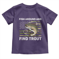 Fish Around and Find Trout Toddler T Shirt Camo Bass Fishing Meme US Flag Punny Pun Dad - Wonder Print Shop